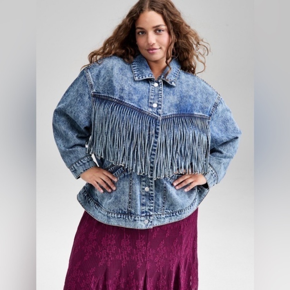 Denim Fringe Jacket